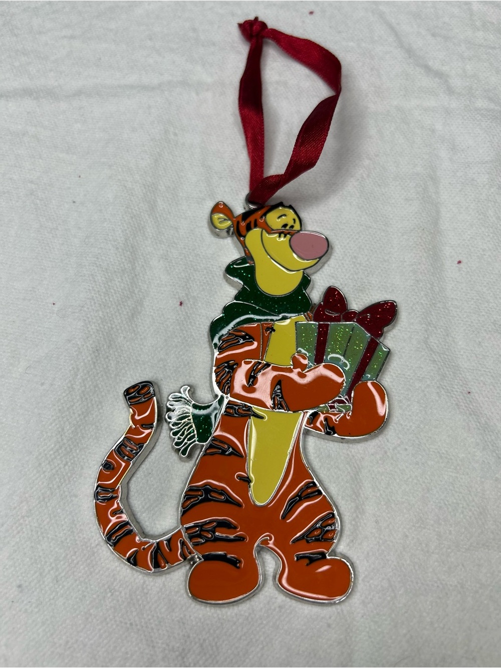 Disney Movie Club Tigger Metal Christmas Ornament Winnie the Pooh Glitter